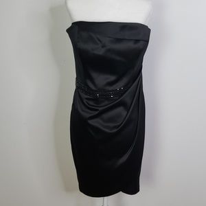 NWT Black Cache Strapless Convertible Dress Sz 10